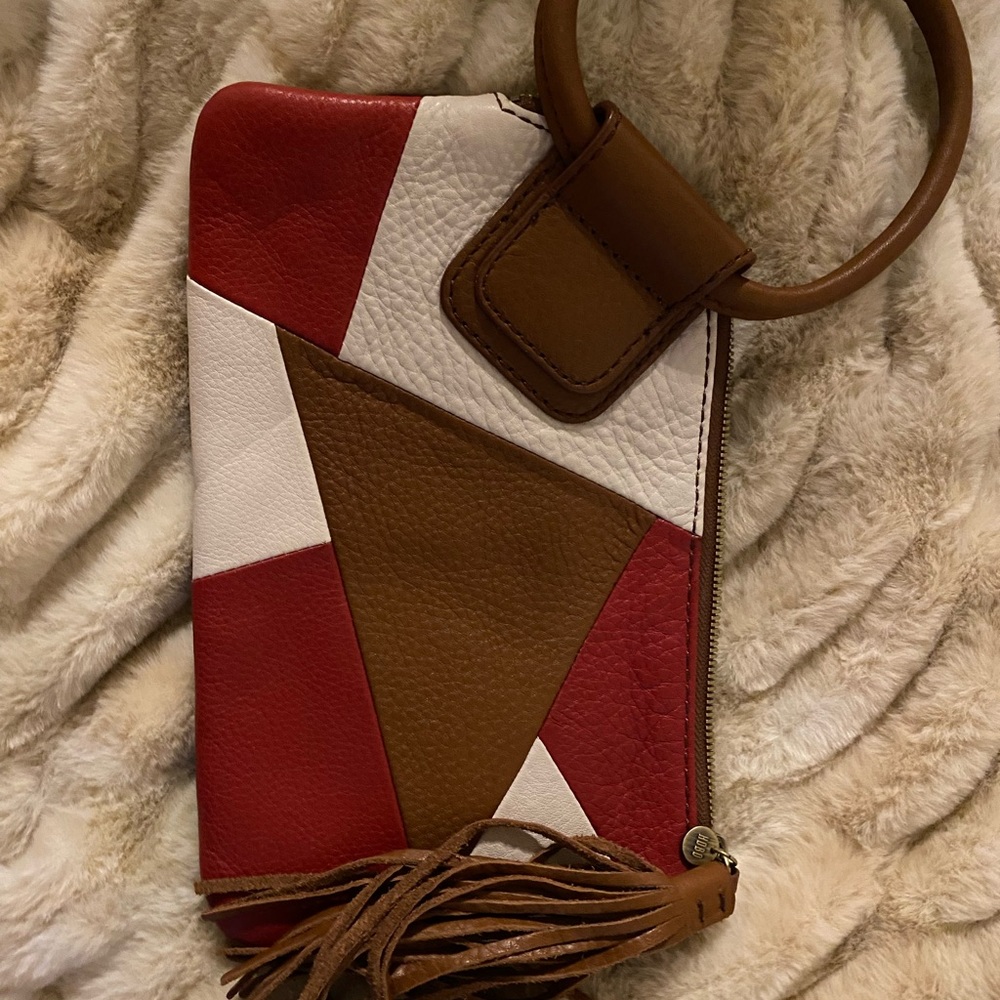 Hobo wristlet leather bag wallet, tassel